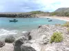 Landschappen van Guadeloupe - Island Désirade : uitzicht op het strand van Baie - Mahault en Great Mountain op de achtergrond