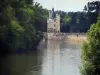 Landschappen van Indre-et-Loire - River (Cher), turn Brands (houden) het kasteel van Chenonceau en bomen