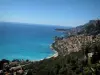 Landschappen van de kust van de Côte d'Azur - De Riviera kust en de zee