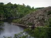 Landschappen van de Limousin - Crozant kasteelruïne met uitzicht op de rivier