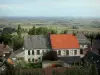 Landschappen van le Nord - Van Mount Cassel, met uitzicht op de daken van de stad Kassel, de bomen en de vlakte van Vlaanderen