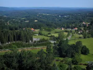 Landschappen van de Quercy - Bomen, weilanden, bossen en huizen, in Bouriane