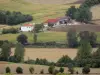 Landschappen van de Tarn-et-Garonne - Boerderij, omgeven door velden en bomen