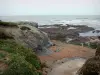 Landschappen van de Vendée - Corniche vendeenne: vegetatie, trappen, zand, rotsen en de zee (Atlantische Oceaan), Saint-Hilaire-de-Laugh (Zion-on-the Oceaan)