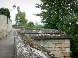 Langres - Camine por la calzada a lo largo de la antigua ciudad amurallada