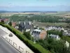 Laon - Vista de los tejados de la ciudad baja y la llanura desde las murallas de la ciudad alta