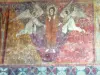 Lavaudieu - Fresque de l'église abbatiale Saint-André : Vierge entourée de deux anges