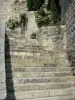 Lectoure - Flower-bedecked stairs 