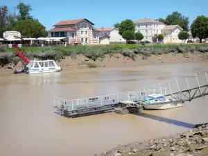 Libourne - De mancha de agua en la Dordogne y la taberna en el borde del río