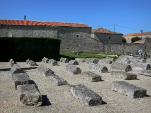 Ligné - Knights cemetery (Knight Templars): gravestones