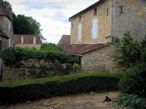 Limeuil - Casas de la villa medieval (medieval), en el Périgord