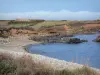 Litoral de Cotentin - Gorras carretera: las orejas, páramos, pequeña playa de piedras, rocas y el mar (Canal Inglés); paisaje de la península de Cotentin