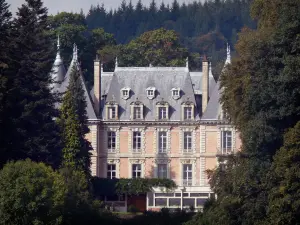 Livradois-Forez Regional Nature Park - Château de Job of Renaissance style surrounded by trees