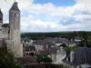 Loches - Agnès Sorel tower with view of the roofs of the city, clouds in the sky