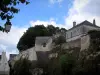 Loches - Ramparts and clouds in the blue sky