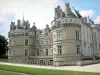 Le Lude castle - Round towers, Francis I facade (Renaissance), and Louis XVI facade (classical style) of the castle; in the town of Le Lude