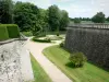 Le Lude castle - View of the pond of the bottom garden (French-style formal garden) along River Loir