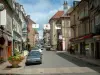 Luxeuil-les-Bains - Geschäftsstrasse der Thermalstadt, mit ihren Häusern und ihren Geschäften