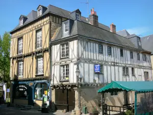 Le Mans - Vieux Mans - Cité Plantagenêt : maisons à pans de bois dont la maison du Pilier Vert 