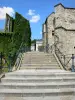 Le Mans - Staircase, and a former palace of the counts of Maine (Plantagenet royal palace) home to the town hall