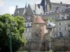 Le Mans - Tower of the Roman walls, and facades of the old town