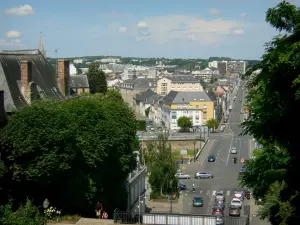 Le Mans - View of the Yssoir bridge, the Rue Voltaire street and the roofs of the town