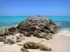 Marie-Galante - Rocas del dique y la laguna de color turquesa, Capesterre de Marie-Galante