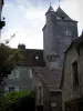 Martel - Mirandol tower and houses of the city, in the Quercy
