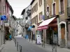 Marvejols - Facades of houses and shops in the town