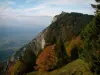 Massiccio dei Bauges - Parco Naturale Regionale Massiccio dei Bauges: Monte Revard con alberi in autunno e la sua vista (panorama)