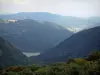 Massiv der Vogesen - Bäume, Berge bedeckt mit Wäldern, See und Dörfer (Regionaler Naturpark der Ballons des Vosges)