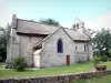 Millevaches in Limousin Regional Nature Park - Monedieres Hills: Saint-Martial church Lestards thatched