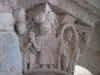 Moirax church - Old Cluniac priory: inside Notre-Dame church: carved capital