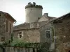 Monestiés - Tour et maisons en pierre du village