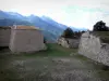 Mont-Dauphin - Moats and fortifications (ramparts) of the citadel (fortified town built by Vauban): Briançon gateway and its drawbridge