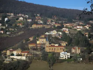 Mont-d'Or lyonnais - Huizen en een dorpskerk