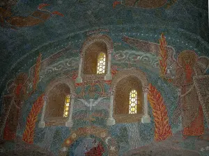 Mont Sainte-Odile - Couvent (monastère) : mosaïque à l'intérieur de la chapelle des Anges (chapelle Saint-Michel)