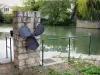 Montargis - Helix, canal, houses and trees along the water