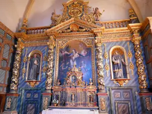 Montbrun-les-Bains - Inside the church: altarpiece by Bernus