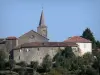 Montesquiou - Steeple of the Saint-Martin church, fortified gate and houses