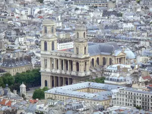 Montparnasse toren - Bekijk Saint-Sulpice kerk en de Parijse gebouwen vanaf het dakterras van de 59e verdieping