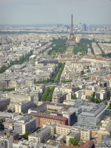Montparnasse toren - Mening van Parijs van de Eiffeltoren en de Tour Montparnasse
