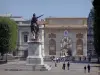 Montpellier - Platz Royale du Peyron (Promenade Peyrou), Statue von Ludwig der Vierzehnte, Triumphbogen, Gerichtsgebäude und Bauten der Stadt