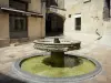 Montpellier - Fountain of the Saint-Ravy square and houses of the old town