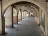 Montpezat-de-Quercy - Bastide fortified town: under the central covered square (Place de la Résistance square) 