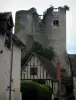 Montrésor - Tours (vestiges) de la forteresse et maison à pans de bois