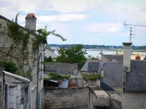 Montsoreau - Maisons du village avec vue sur le fleuve Loire (Val de Loire)