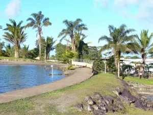 Le Morne-Rouge - Recreation park Cap 21 with its lake and palm trees