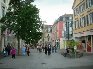 Mulhouse - Voetgangers-en winkelstraat vol met winkels