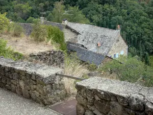 Najac - Stenen huizen omgeven door groen